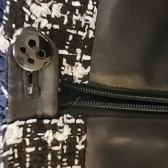 TALBOTS WOMEN Black and White Tweed Classic A-Line Skirt Size 14WP - Picture 5 of 6